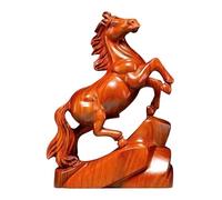 Horse Sculpture - Carved Animal Statue, Craft Wood Figurine, Prosperity Symbol Desktop Decor Traditional Equine Art Display Ornament Stylish Interior Piece | Home Office Living Room Celebration
