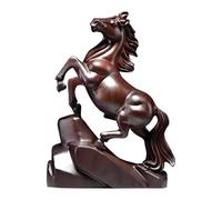 Horse Sculpture - Wooden Carving Figurine, Handmade Desk Decor, Artisan Equine Model Detailed Charm Statue Elegant Home Accent Display Ornament Table Piece | Office Living Room Birthday Christmas