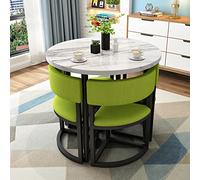 HORV - Juego de mesa de comedor redonda pequeña para 4 personas, 80 cm, ahorra espacio, comedor, desayuno, cena, cocina, apartamento, balcón, hogar, oficina, estudio, hotel, salón, café, sofá lateral