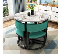HORV - Juego de mesa de comedor redonda pequeña para 4 personas, 80 cm, ahorra espacio, para el desayuno, cena, conferencia, para el hogar, apartamento, balcón, cocina, oficina, café, sofá