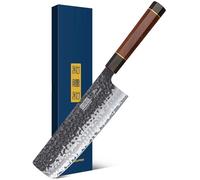 HOSHANHO 18 cm Cuchillo Nakiri, Cuchillo de Cocina Nakiri Japones de Acero de Alto Carbono, Multiusos Cuchillo de Cocinero Para Rebanar Carne Cortar Verduras, Extra Afilada, Mango Octogonal