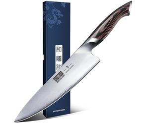 HOSHANHO: Cuchillo de cocina profesional, cuchillos de cocina afilados, cuchillo de chef de acero inoxidable de alta calidad, cuchillo multiusos, mango ergonómico, caja de regalo (cuchillo de chef de 