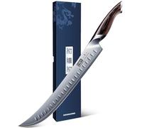HOSHANHO Cuchillo Jamonero, Cuchillo de Brisket Japones Afilada de 30 cm | Cuchillo Trinchar Curvos de Acero Con Alto Contenido de Carbono con Mango Ergonómico de Madera de Pakkawood Para Cortar Carne