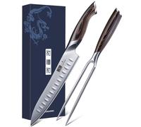 HOSHANHO, juego de cuchillo para jamón de 20 cm y tenedor de 18 cm, juego de cuchillos profesionales