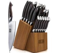 HOSHANHO Juego de cuchillos de Cocina de Chef de 20 Piezas con Bloque | Set de Cuchillos de Cocina Profesionales de Acero Inoxidable con Alto Contenido de Carbono y Afilador, con Mango Ergonómico