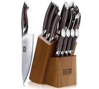 HOSHANHO Set de 12 Cuchillos con Bloque, Juego de Cuchillos de Cocina | Set Cuchillos Cocina Profesional, Fabricados en Acero Inoxidable Japonés de Alto Contenido en Carbono con Mango Ergonómico
