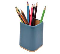 Hoshen 1 soporte creativo para lápices de escritorio, barril de papelería para estudiantes, caja organizadora de papelería de oficina, soporte para bolígrafos, color azul