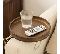 Hosoncovy Bandeja para reposabrazos de sofá, bandeja para reposabrazos de sofá, bandeja para reposabrazos de sofá, bandeja para silla (marrón, redonda)