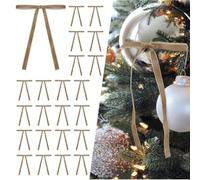 Hosrivae 36 lazos de terciopelo para árbol de Navidad, adornos decorativos para fiestas, coronas y guirnaldas, decoración festiva para interiores del hogar, café claro, juego de 13 x 18 cm (café claro