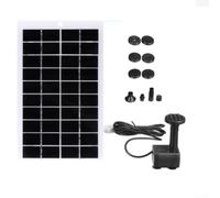 Hosrivae Bomba de fuente solar de 4 W con interfaz USB, estanque de jardín de 5 V para exteriores, tasa de 120 l/h, altura de elevación de 50 cm, kit de bomba solar portátil
