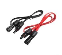 Hosrivae Cable solar fotovoltaico, 1 par de 100 cm, cable de extensión fotovoltaico plano flexible con conectores, 4 mm² 1500 V 50 A para ventana puerta panel solar kit de configuración