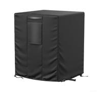 Hosrivae Cubierta para unidad de aire acondicionado exterior de 32 x 32 x 36 pulgadas, lona impermeable y resistente al polvo, protector cuadrado con correa ajustable para aire acondicionado central