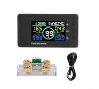 Hosrivae Para monitor de batería, pantalla LCD negra 12V-100V 0-100A ABS bidireccional administrador de capacidad en tiempo real Amp hora memoria para autocaravana EV sistema de energía solar