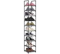 Hossejoy Estante de zapatos de 10 niveles, organizador de almacenamiento de zapatos de metal, estante delgado para zapatos, estante de zapatos, 28x30.5x175 cm, negro