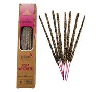 HOSTENATURA Aroma Nature | Incienso Orgánico Rosa Mosqueta | 8 Varillas Gruesas 1h Duración | Incienso Natural Artesanal Aroma Floral Relajante | Elaboración Tradicional