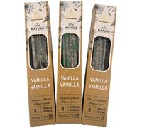 HOSTENATURA Aroma Nature | Pack 3X Incienso Orgánico Vainilla | 8 Varillas Gruesas por Caja | Incienso Natural Artesanal Aroma Dulce y Relajante | Elaboración Tradicional
