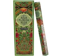 HOSTENATURA Incienso Sac Agua Florida y Ruda | Caja de 120 Barritas de Incienso Hexagonal | Aroma Purificante, Herbal y Espiritual