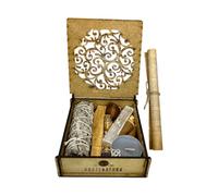 HOSTENATURA Kit de Limpieza Energética y Protección en Caja Madera Incluye Instrucciones y Ritual - Natural y Ecológico