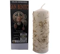 HOSTENATURA Velón Herbóreo San Benito 14x6cm | Protección Espiritual y Limpieza Energética | Velón Esotérico Ritual