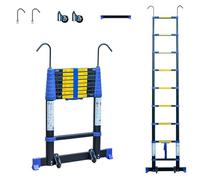 HOSTRÖM Escalera telescópica 2,6m TELESCOVA8+, Aluminio, Plegable, Extensible, Multi-función, Altura de Trabajo máx 3,5m, Ganchos Desmontables, Garantía de 5 años.