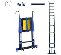 HOSTRÖM Escalera telescópica 4,4m TELESCOVA14+, Aluminio, Plegable, Extensible, Multi-función, Altura de Trabajo máx 5,3m, Ganchos Desmontables, Garantía de 5 años.