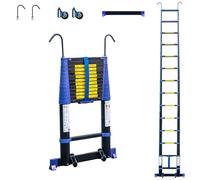 HOSTRÖM Escalera telescópica de Aluminio 4,1 m TELESCOVA13+, Escalera Plegable y Extensible, multifunción, Altura de Trabajo máx. 5 m, Ganchos Desmontables, garantía de 5 años