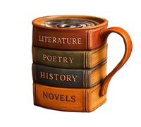 Hot Tea Mug, Book Design, Resin Wine Cups, Creative Coffee Mugs, Comfortable Grip for Readers, Librarians, Writers, Books Lovers, Home, Library, Study Room, Reading Nook, 4.72x4.72x3.94 Inches