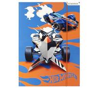 Hot Wheeels Carpeta escolar LAMINADA con banda elástica para niño, MATERIAL PEDAGÓGICO: tablas de multiplicar STARPAK A4 (Hot Wheels B)