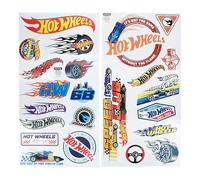 Hot Wheels - Calcomanías de pared con licencia oficial para habitación de niños, pista de coche de juguete reutilizable, decoración de pared de sala de juegos, decoración de dormitorio para niños y