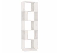 Hothingwell - Biblioteca separador de habitaciones, color blanco, 51 x 25 x | Pin macizo, grano recto, nudos rústicos, sin espalda, acabado de aceite cera laca, pasillo salón