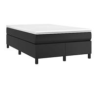 Hothingwell Cama Box Spring Colchon Cuero Sintetico Negro 120x190 | Muelles Ensacados, Soporte Medio-Duro, Base Listones Incluida, Protector Suave