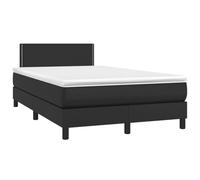 Hothingwell Cama Box Spring Colchon Muelles Ensacados Negro 120x190 cm | Cabecero ajustable, piel sintética resistente, soporte firmeza media, protector suave
