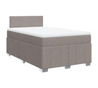 Hothingwell Cama Box Spring con Colchon 120x190 cm Gris Taupe | Muelles ensacados, cabecero ajustable, cubrecolchon suave, listones incluidos