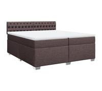 Hothingwell Cama Box Spring con Colchon 200x200 cm Marron Oscuro | Muelles ensacados individuales, Cubrecolchon suave transpirable, Base de listones incluida, Poliester duradero