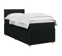 Hothingwell Cama Box Spring con Colchon Cabecera Ajustable Negro 90x200 cm | Colchon de muelles ensacados, Fundas removibles y lavables, Armazon de laminas fijas, Facil mantenimiento