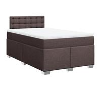 Hothingwell Cama Box Spring con Colchon Marron Oscuro 120x190 cm | Muelles ensacados, cubrecolchon suave, patas estables, funda extraible lavable