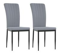 Hothingwell - Juego de 2 sillas de comedor, color gris claro | Marco de hierro resistente, respaldo acolchado de espuma, terciopelo suave, máximo 110 kg por asiento