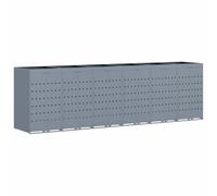 Hothingwell - Papelera con ruedas para 6 basuras, color gris claro | Techo jardín plantas, acero recubierto en polvo, UV, diseño ventilado extensible, uso al aire libre