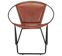 Hothingwell Sillón de Cuero Auténtico Marrón | Clásico Vintage, Estructura de Acero, Sin Montaje, Carga Máxima 110 kg