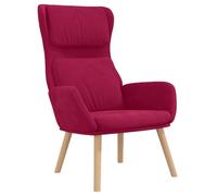 Hothingwell Sillón De Relax Terciopelo Rojo Vino Tinto | Estructura De Metal, Patas De Madera Maciza De Caucho, Reposabrazos Acolchados, Para Salon