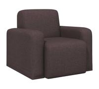 Hothingwell Sillón Marrón Oscuro Tela Respaldo Curvado | Armazón de madera, apoyabrazos tapizados, fácil mantenimiento, ideal para sala de estar o lectura