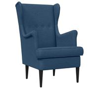 Hothingwell Sillón Moderno Azul Tela, Marco Metal Madera | Diseño contemporáneo, cojín espuma ergonómico, patas caucho cónicas, mantenimiento sencillo