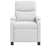 Hothingwell - Sillón reclinable moderno, color blanco textil | Marco de metal madera, inclinación 115-160 grados, espuma de fibra, limpieza de esponja