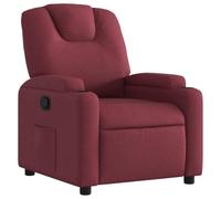 Hothingwell Sillón Reclinable Rojo Tinto, 1 Unidad | Manual 135 Grados, Portavasos, Bolsillo Lateral, Madera y Metal, 110 kg