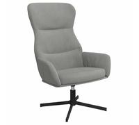 Hothingwell Sillón Relax Terciopelo Gris Claro, Giro 360 Grados | Estructura Metal Robusta, Reposabrazos Cómodos, Acolchado Suave, Silla Salón Estable