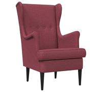 Hothingwell Sillón Rojo Vino Tela, Diseño Contemporáneo | Marco de metal y madera, patas cónicas de caucho, acolchado de espuma, mantenimiento sencillo
