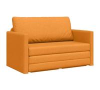 Hothingwell Sofa Cama 110cm Amarillo Oscuro Tela Convertible | Marco Metal Y Contrachapado, Cojines Cremallera, Fácil Limpieza, Para Sala Y Invitados