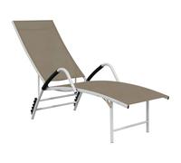 Hothingwell Tumbona Reclinable Aluminio Gris Taupe Respaldo Regulable | Estructura de aluminio resistente, extra alta, fácil de levantar, para jardín, patio o terraza de piscina