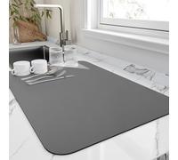 HotLive Tapete de secado de platos para encimera de cocina, tapete escurridor resistente al calor con respaldo de goma antideslizante, tapete de drenaje súper absorbente para ocultar las manchas