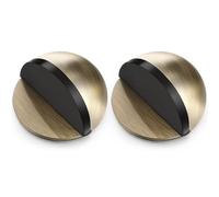 Hotop Tope de Puerta de Acero Inoxidable Pulido de Pegamento Tope Adhesivo de Puerta Ovalado Montado en Suelo Protector de Pared Media Luna Protección para Piso Vidrio(Color Bronce,2 Piezas)